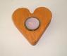 Herz aus Erle-Holz, ca. 12 x 3 cm, Holzherz mit einem Teelicht