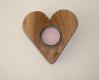 Zum Valentinstag - Herz aus Nussbaumholz, Holzherz mit einem Teelicht