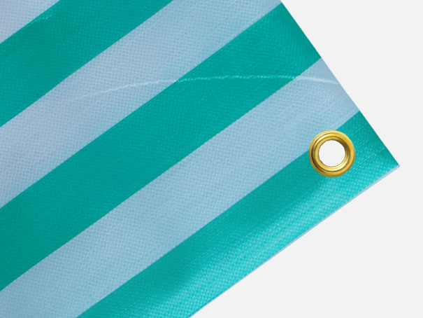 Gewebeplane, Plane, Marktstandplane ca. 270g/m , Farbe: grn-wei gestreift - Gre: 1,90 x 3,70 m (2. Wahl)