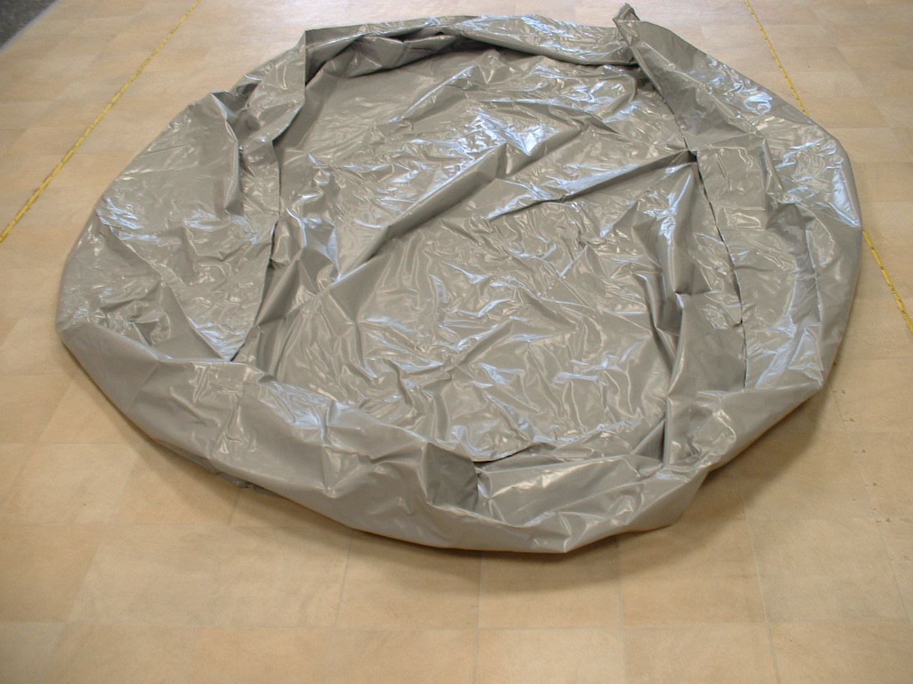 Abdeckhaube oder Wanne rund, aus PVC-400g/qm - grau - Gre: 2,50 x 60 cm