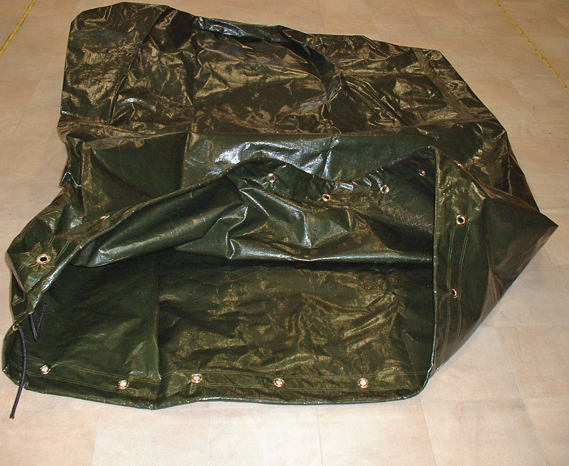 Abdeckhaube oder Sack fr Laub rund, aus PE-270g/qm - oliv - Gre: 113 x 200 cm